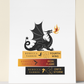 Fourth Wing Book Stack Art Print