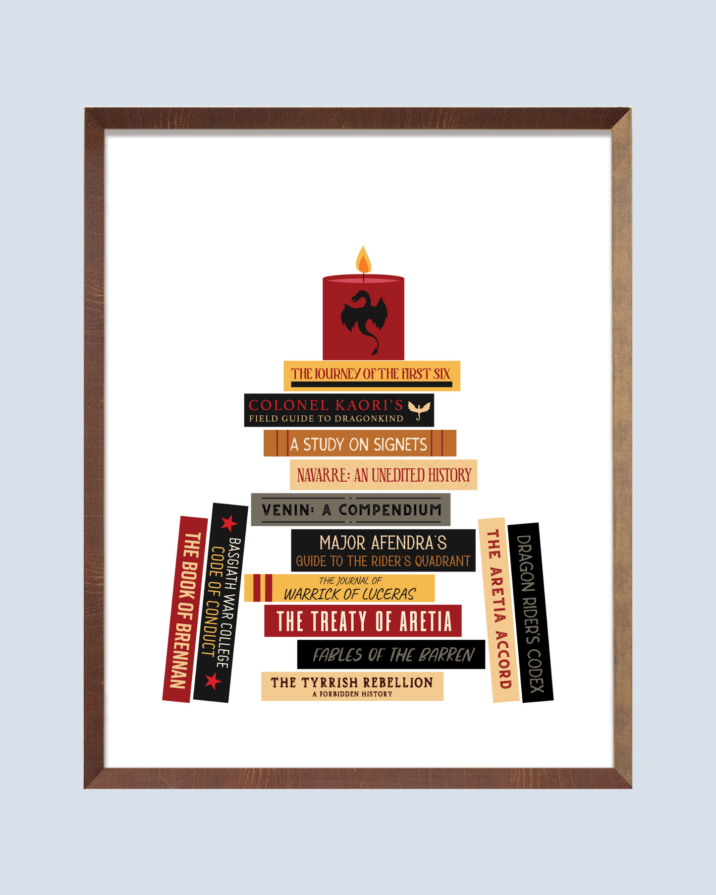 Fourth Wing Literature Book Stack Art Print