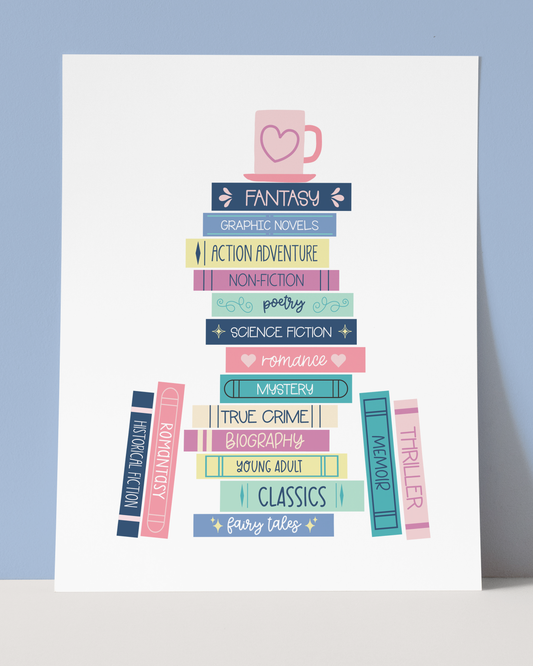 Book Genres Art Print