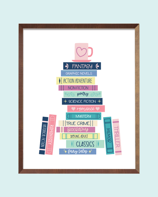 Book Genres Art Print