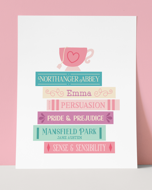 Jane Austen Books Art Print