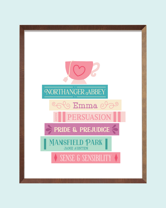 Jane Austen Books Art Print