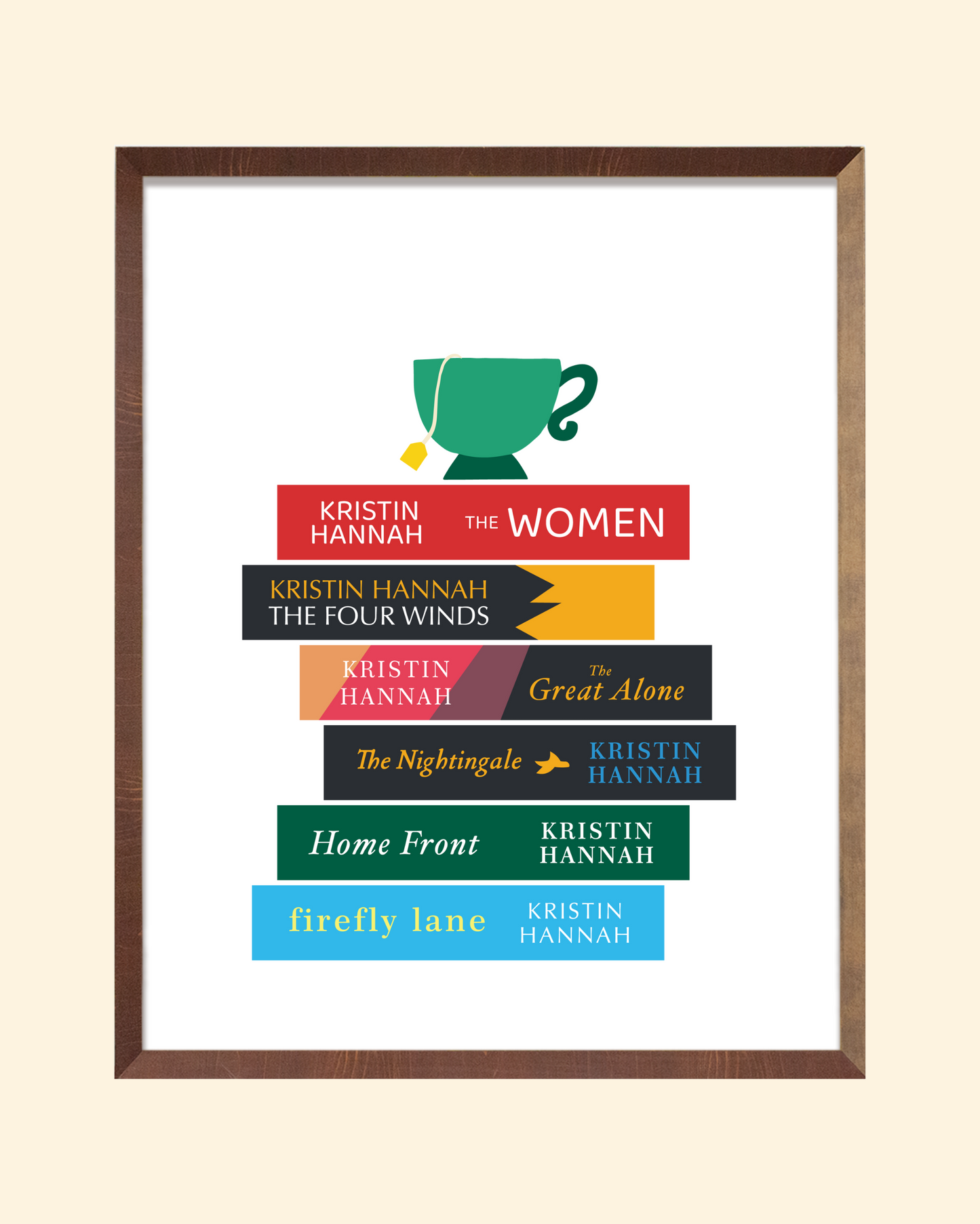 Kristin Hannah Book Stack Art Print