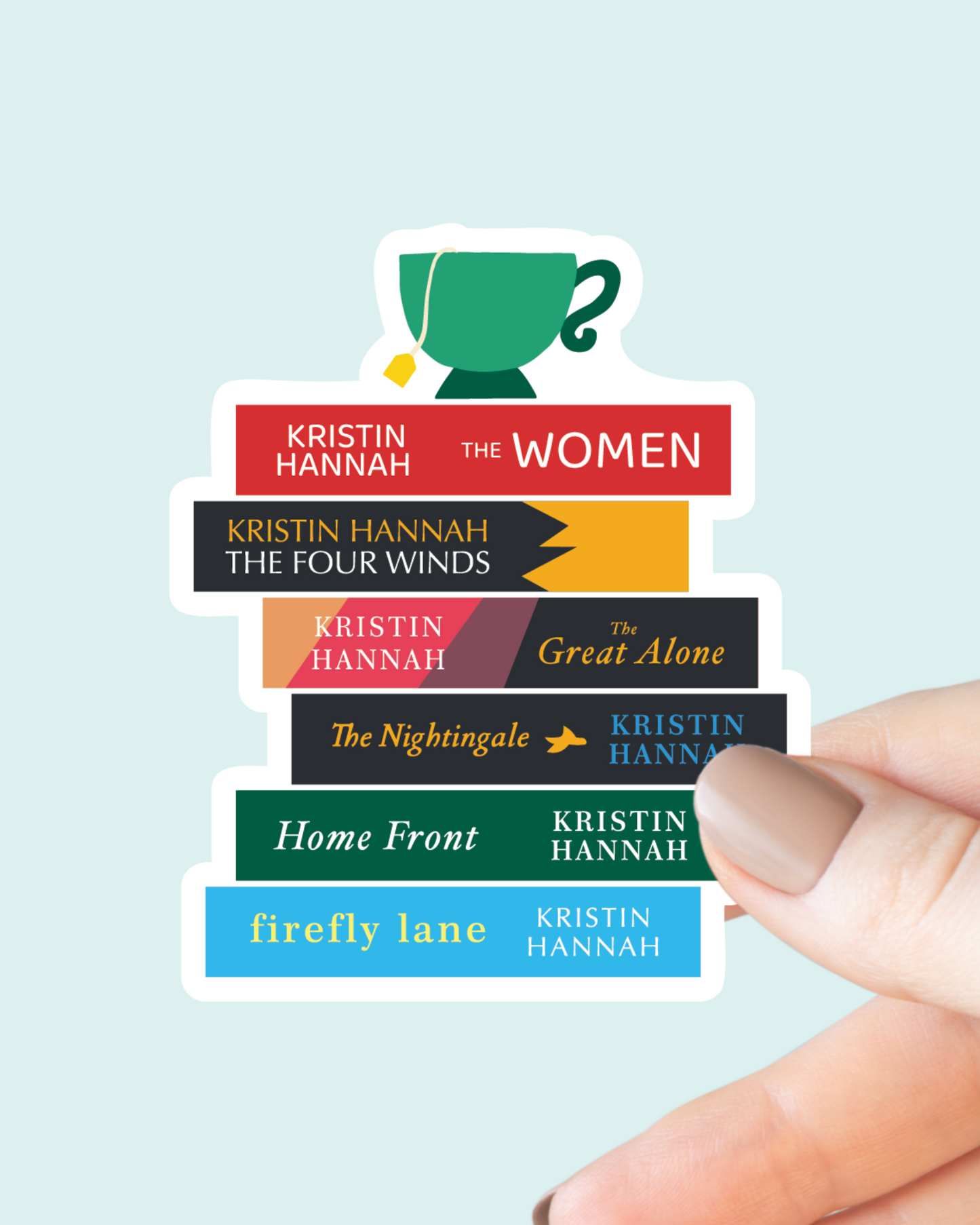 Kristin Hannah Book Stack Sticker