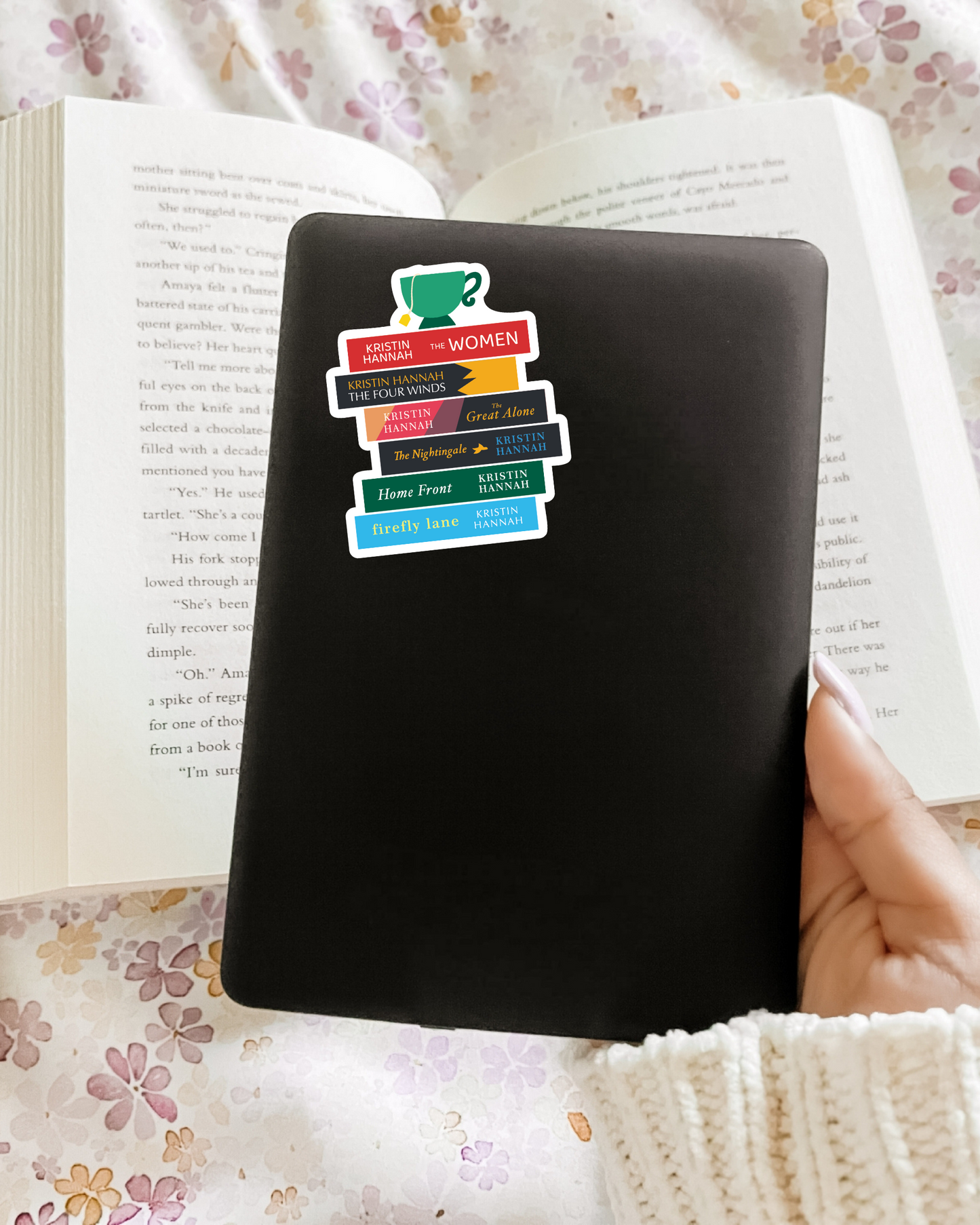 Kristin Hannah Book Stack Sticker