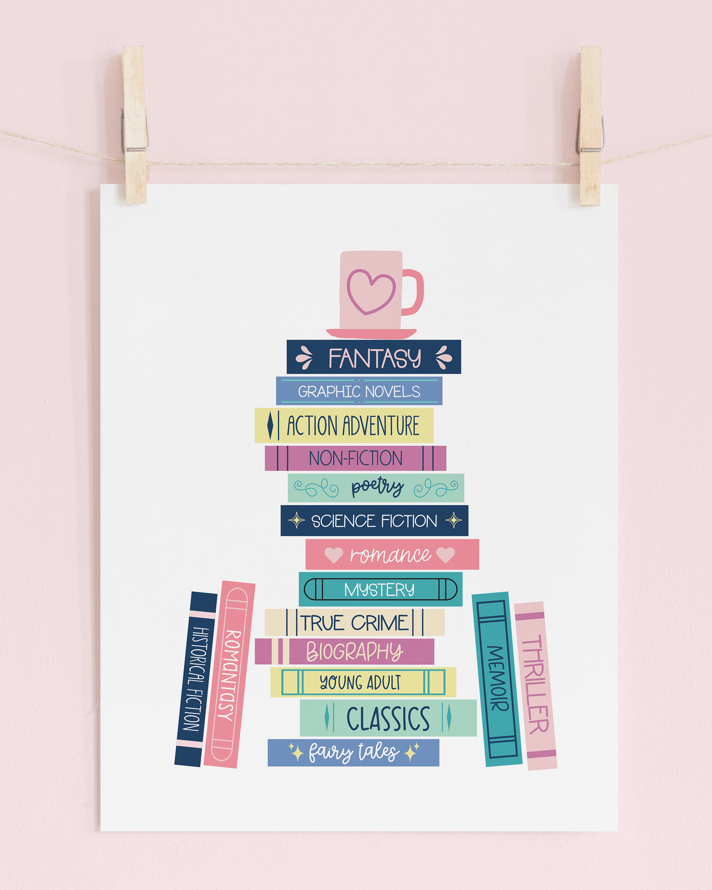 Book Genres Art Print