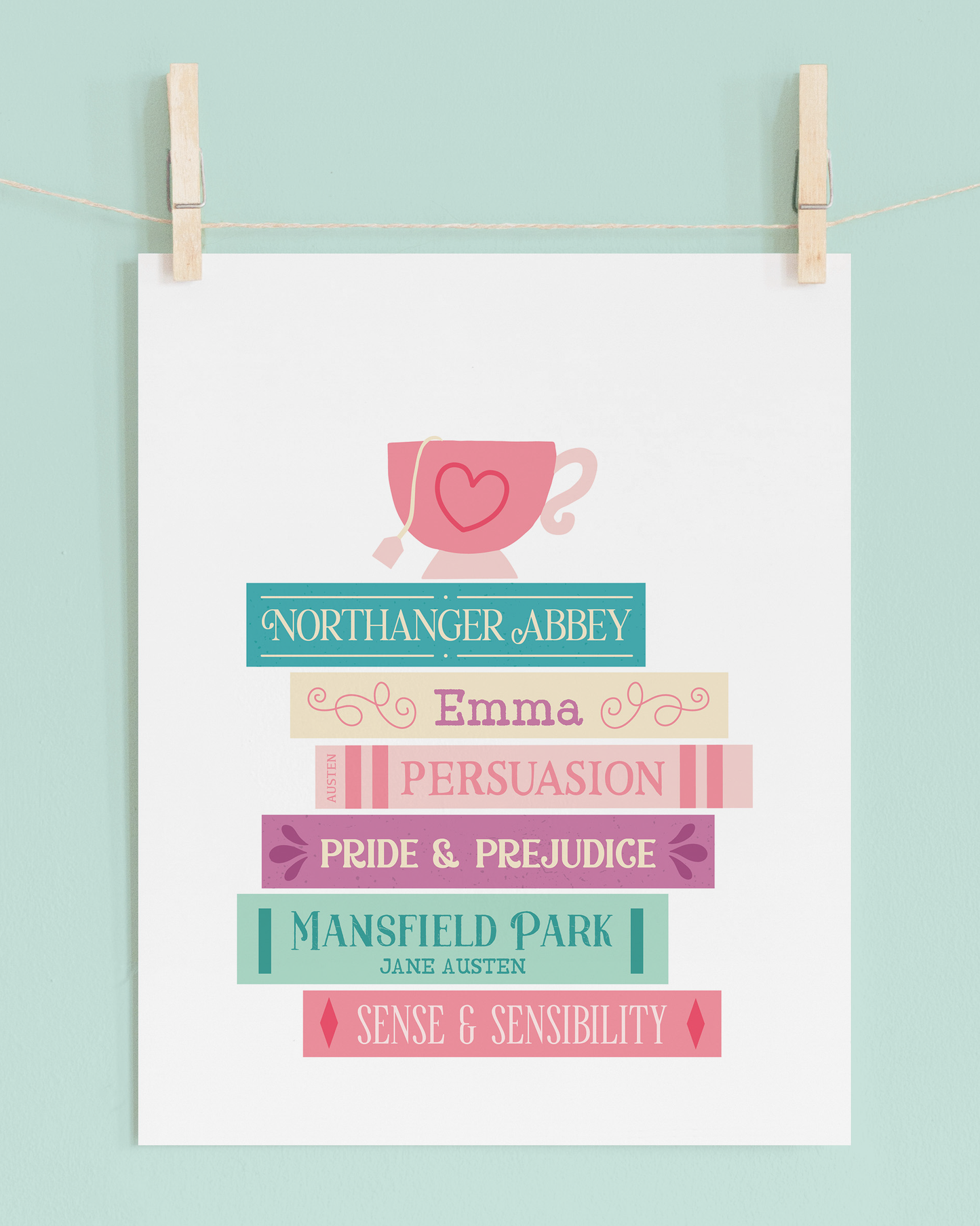 Jane Austen Books Art Print