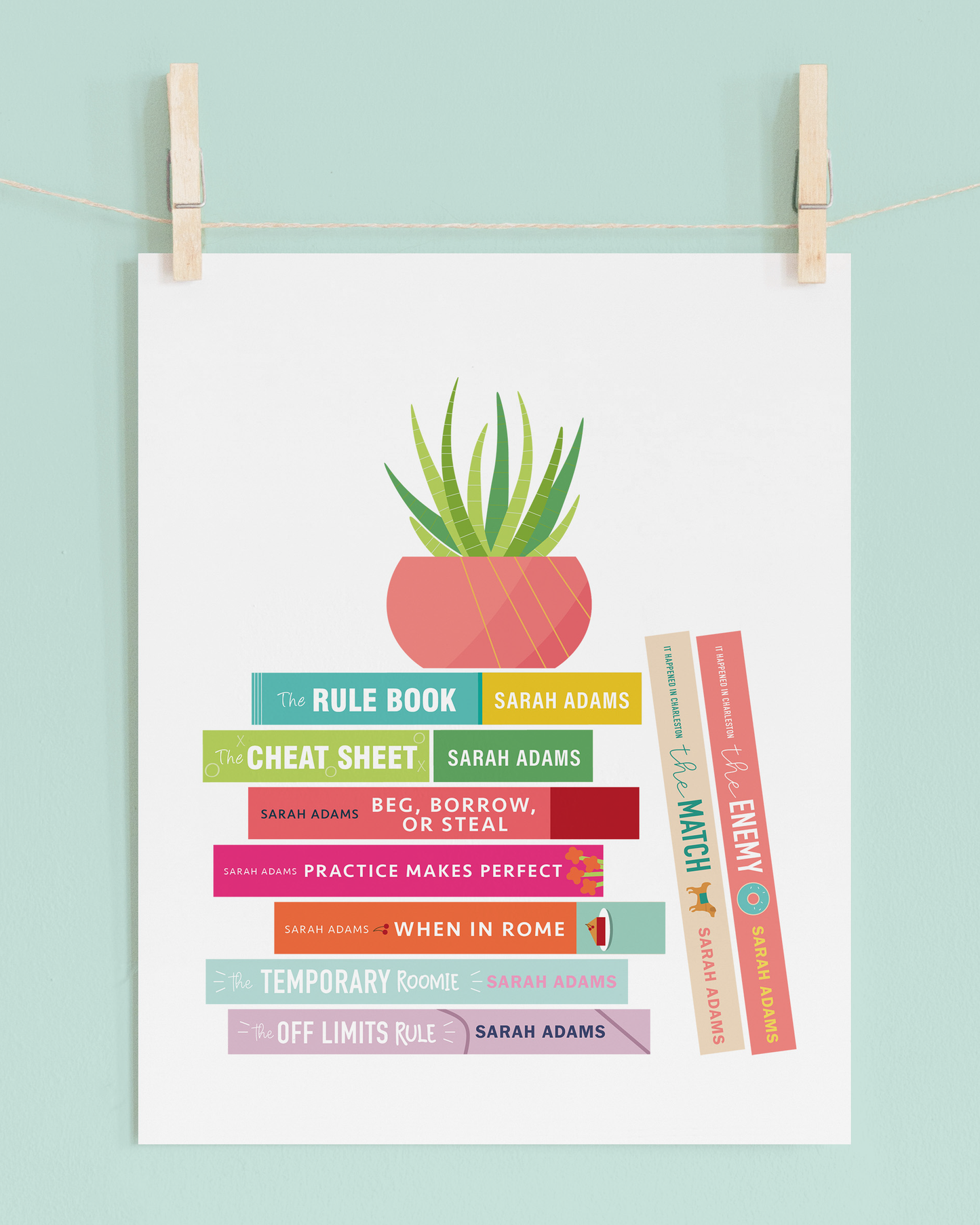 Sarah Adams Book Stack Art Print