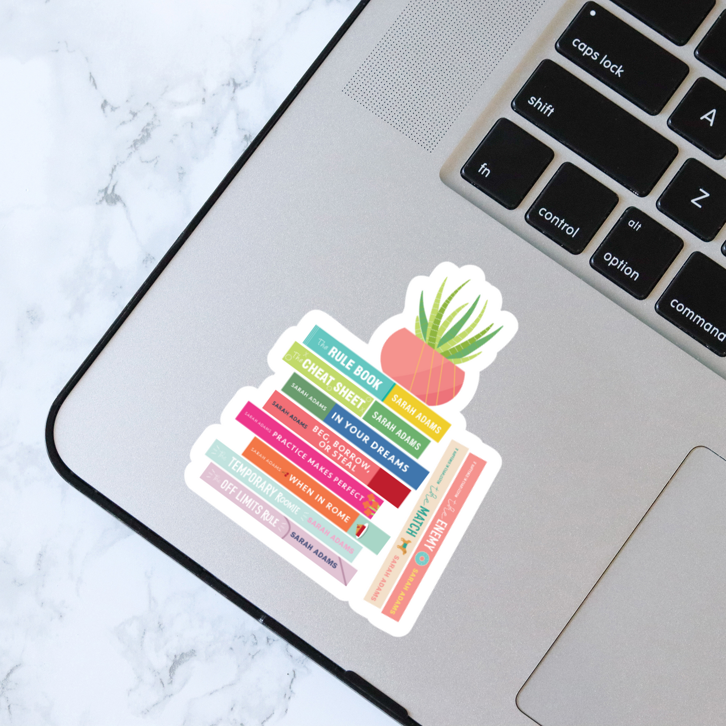 Sarah Adams Book Stack Sticker