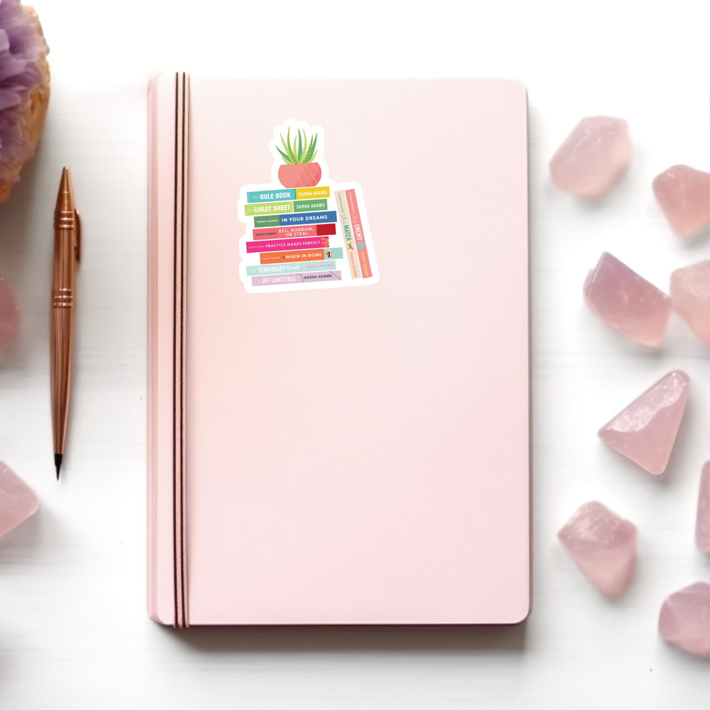 Sarah Adams Book Stack Sticker