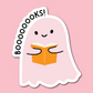 Halloween Books Ghost Sticker