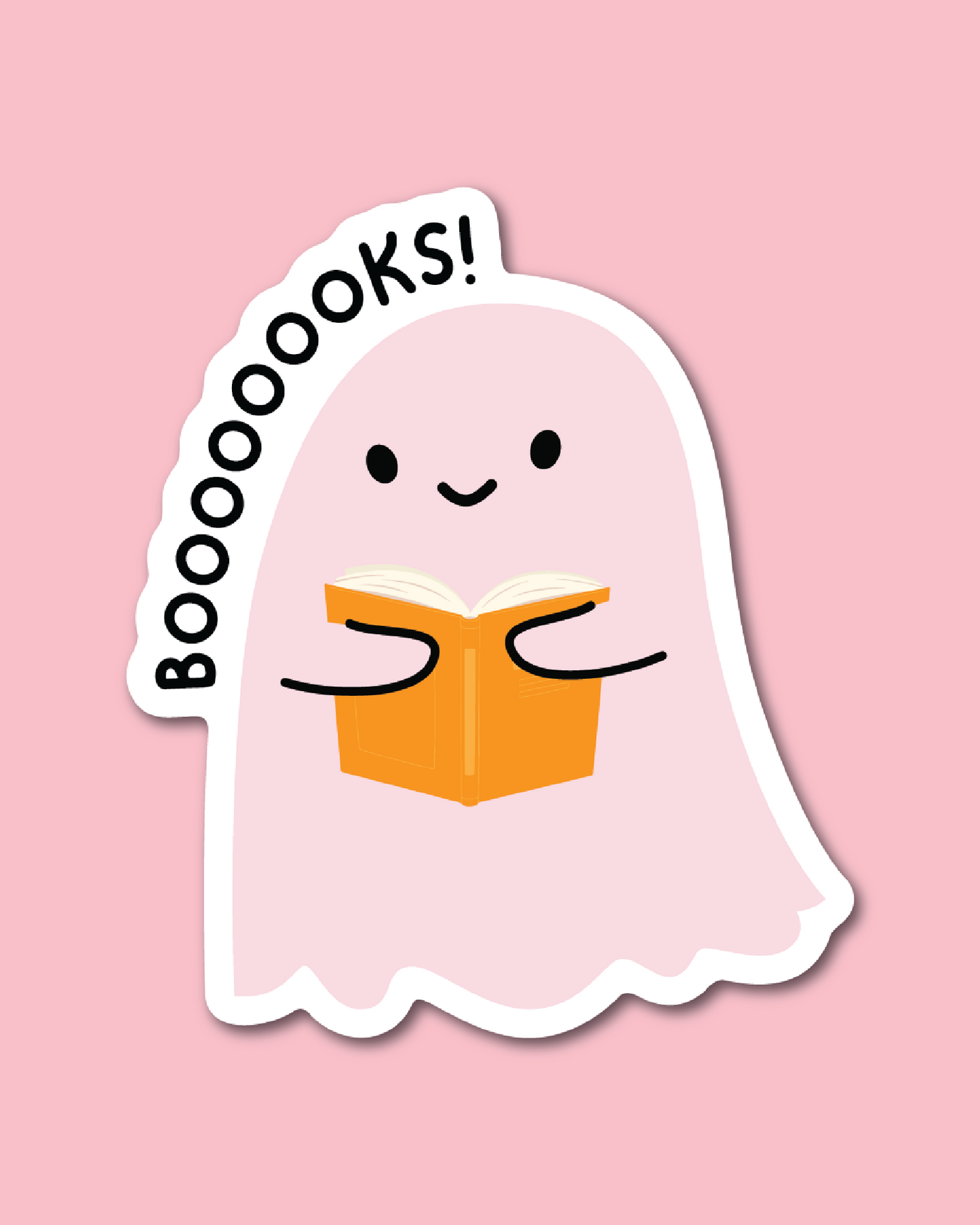 Halloween Books Ghost Sticker