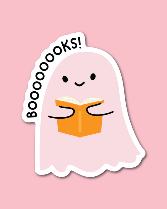 Halloween Books Ghost Sticker