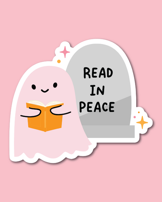 Halloween Read in Peace Ghost Sticker