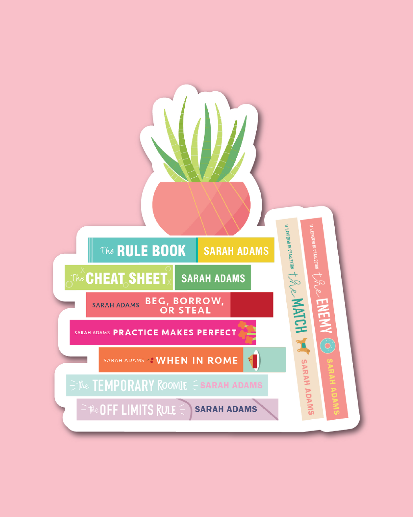 Sarah Adams Book Stack Sticker