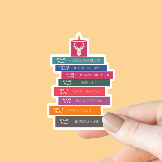 Throne of Glass Book Stack Sticker