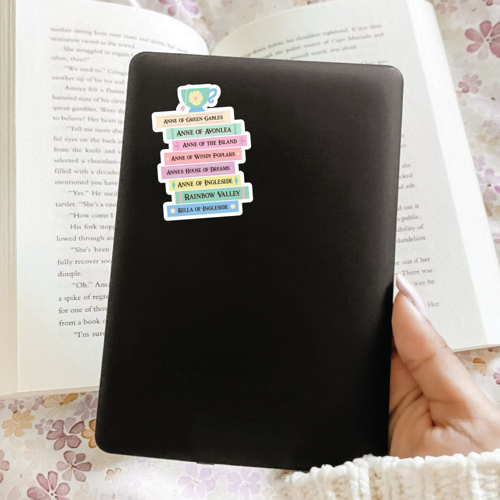 Anne of Green Gables Book Stack Sticker, Bookish Sticker, Kindle Decal, Gifts for Book Lovers, Laptop Decal, Waterproof, Book Club Gifts