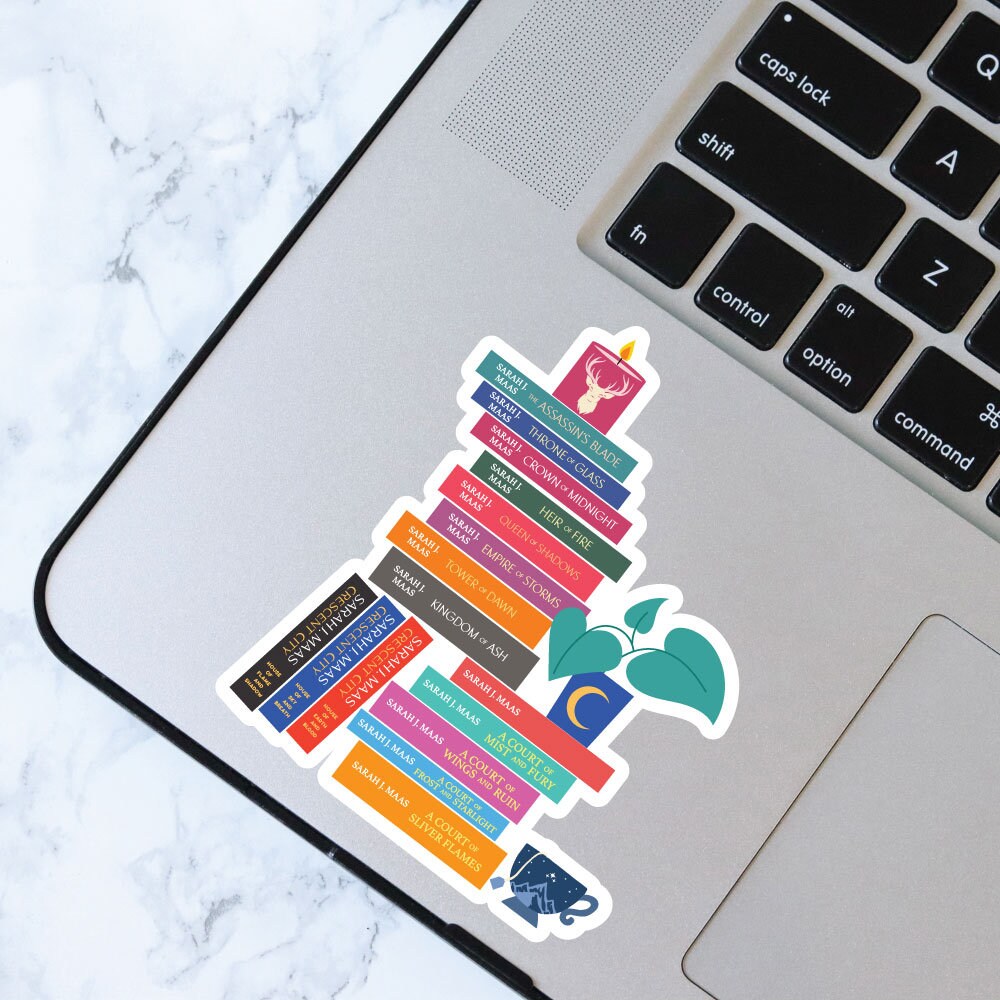 Sarah J Maas Book Stack Sticker, Bookish Sticker, Kindle Decal, Gifts for Book Lovers, Laptop Decal, Waterproof, Library, Book Club Gifts