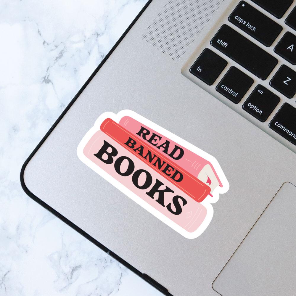 Read Banned Books, Bookish Sticker, Kindle Decal, Gifts for Book Lovers, Laptop Decal, Waterproof, Library, Kindle Sticker, Classroom