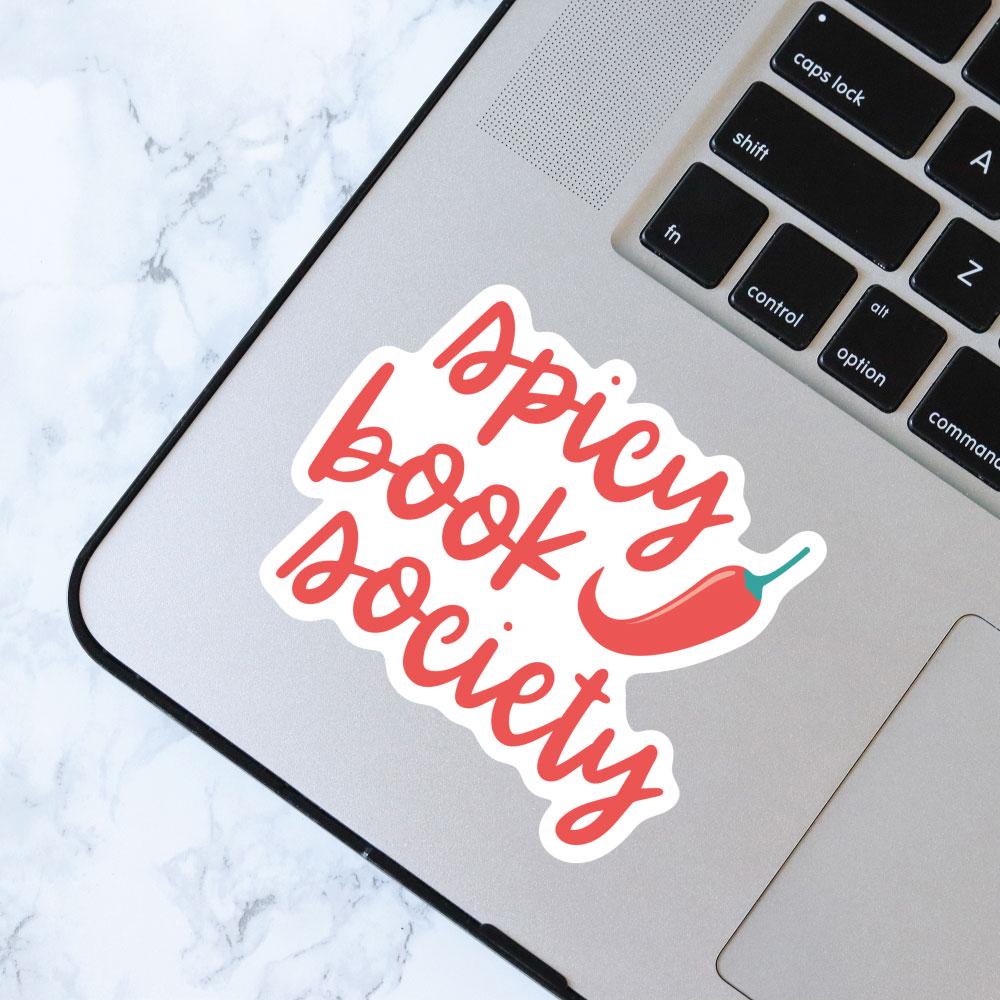 Spicy Book Society, Bookish Sticker, Kindle Decal, Gifts for Book Lovers, Laptop Decal, Waterproof, Library, Kindle Sticker