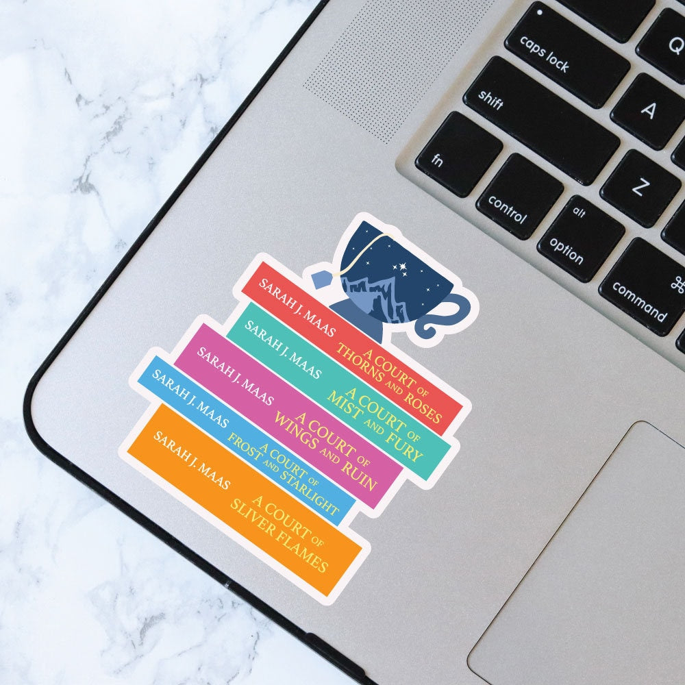 ACOTAR Book Stack Sticker, Bookish Sticker, Kindle Decal, Gifts for Book Lovers, Laptop Decal, Waterproof, Romantasy, Book Club Gifts