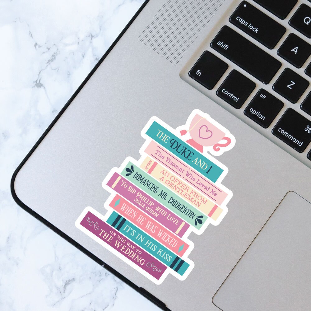 Bridgerton Book Stack Sticker, Bookish Sticker, Kindle Decal, Gifts for Book Lovers, Laptop Decal, Waterproof, Book Club Gifts, Romance