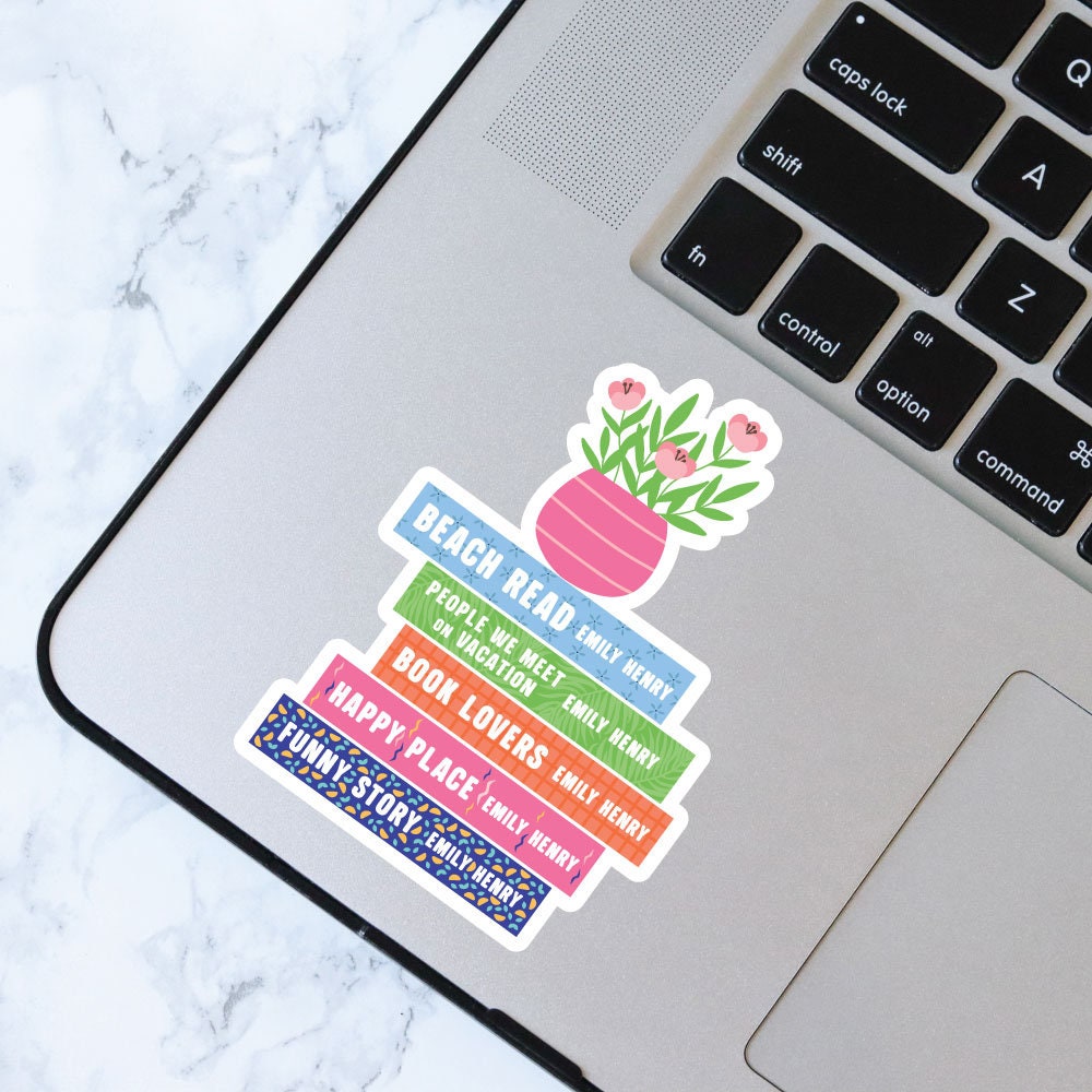 Emily Henry Book Stack Sticker, Bookish Sticker, Kindle Decal, Gifts for Book Lovers, Laptop Decal, Waterproof, Romance, Book Club Gifts