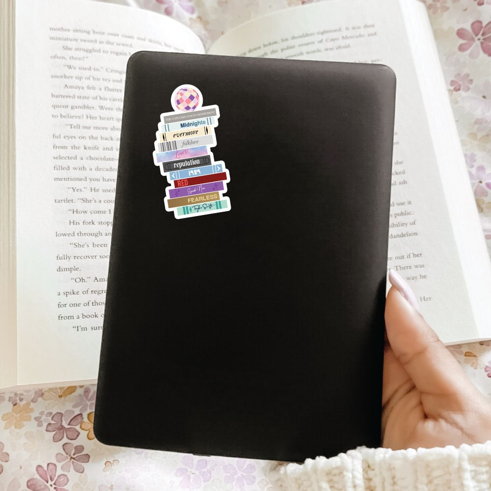 Taylor Swift Book Stack Sticker, Bookish Sticker, Kindle Decal, Gifts for Book Lovers, Laptop Decal, Waterproof, Library, Book Club Gifts