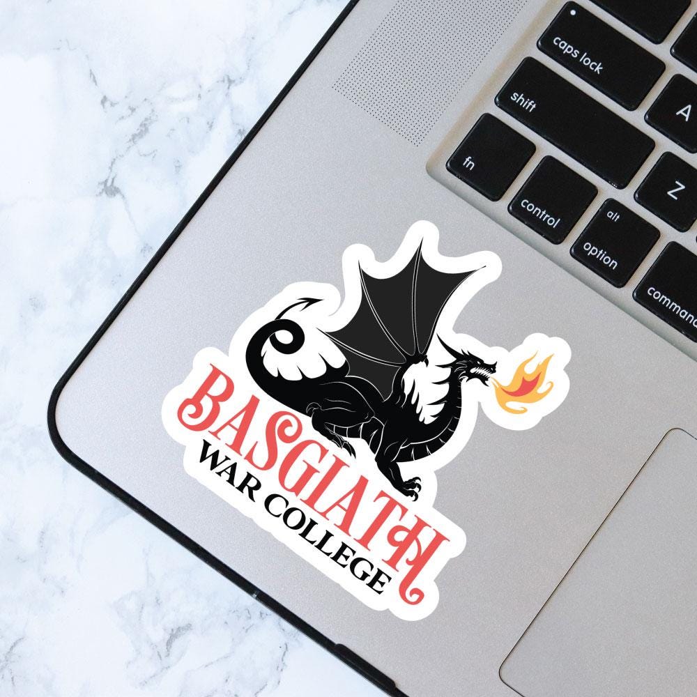 Basgiath War College Sticker, Fourth Wing, Bookish Sticker, Kindle Decal, Gifts for Book Lovers, Laptop Decal, Waterproof, Rebecca Yarros