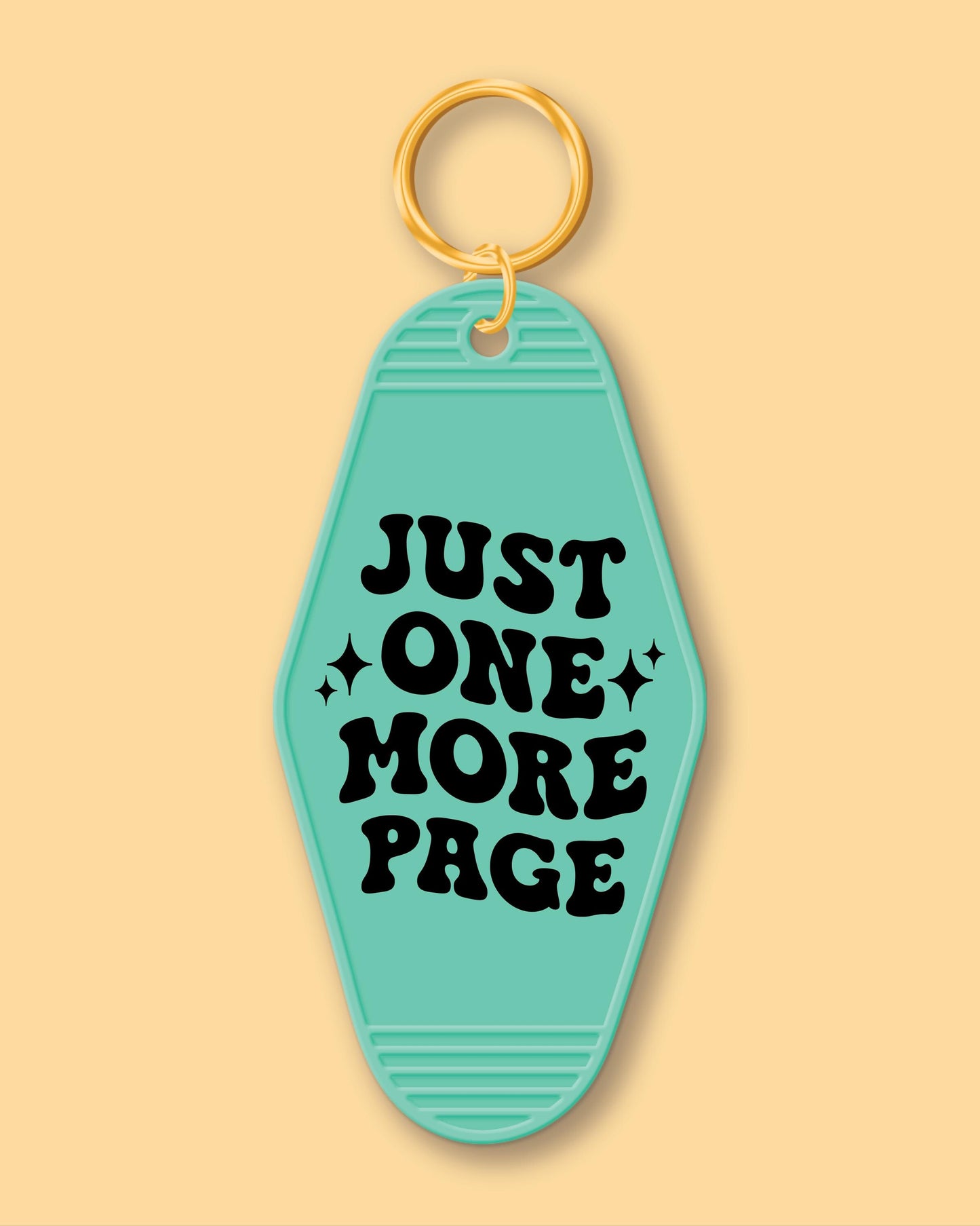 Just One More Page Keychain, Bookish Keychain, Book Keychain, Bookish Gifts, Gifts for Readers, Motel Keychain, Hotel Keychain, Books