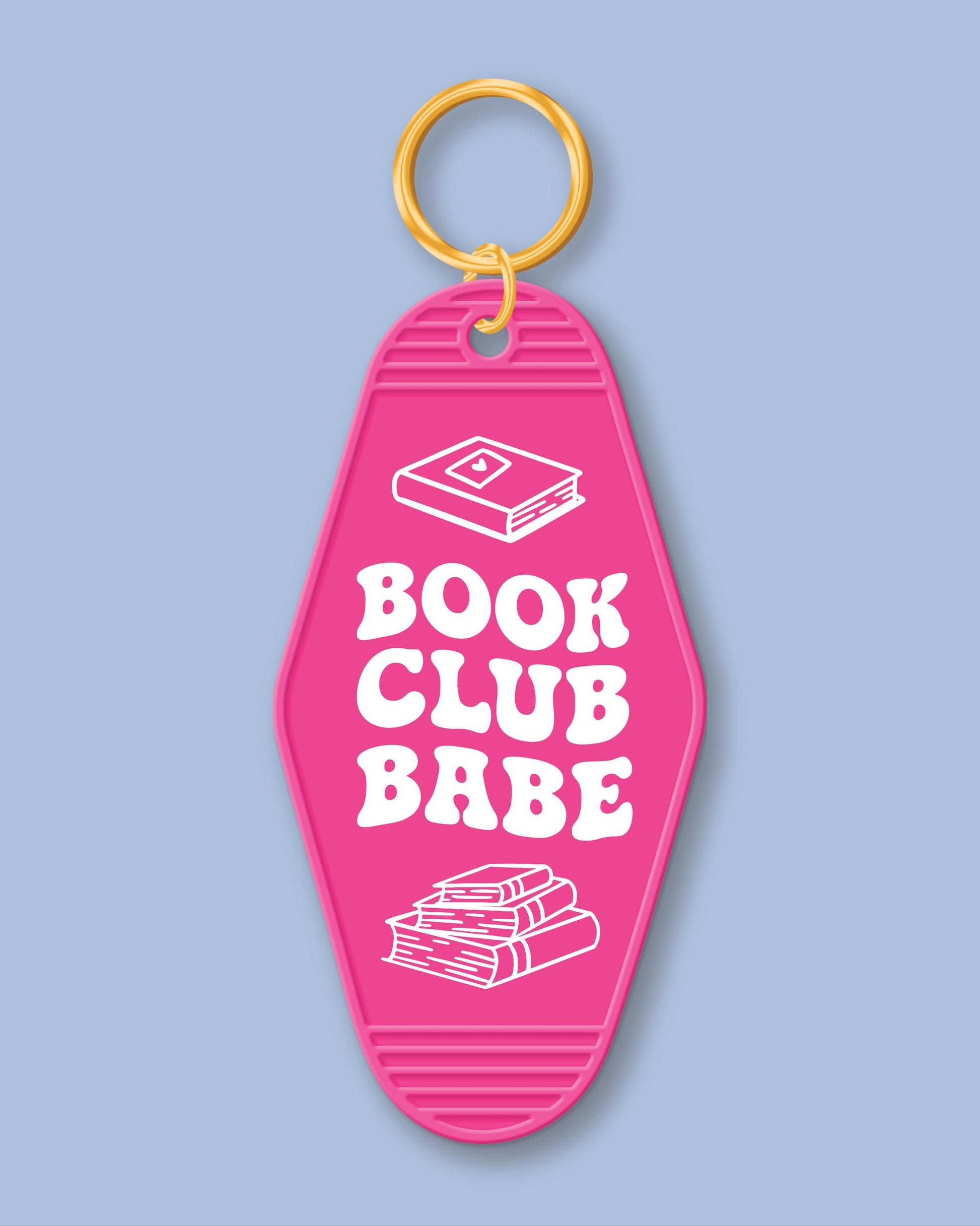 Book Club Babe Keychain, Bookish Keychain, Book Keychain, Bookish Gifts, Gifts for Readers, Motel Keychain, Hotel Keychain, Books, Retro