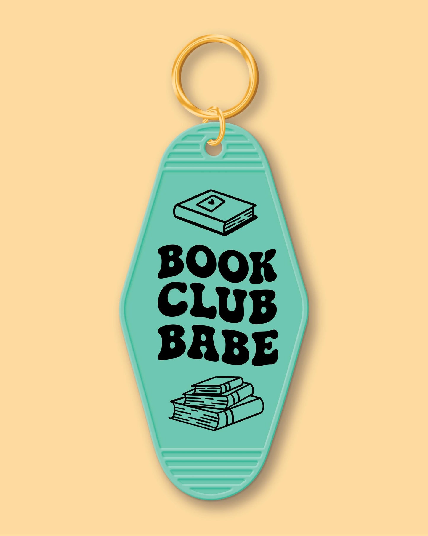 Book Club Babe Keychain, Bookish Keychain, Book Keychain, Bookish Gifts, Gifts for Readers, Motel Keychain, Hotel Keychain, Books, Retro