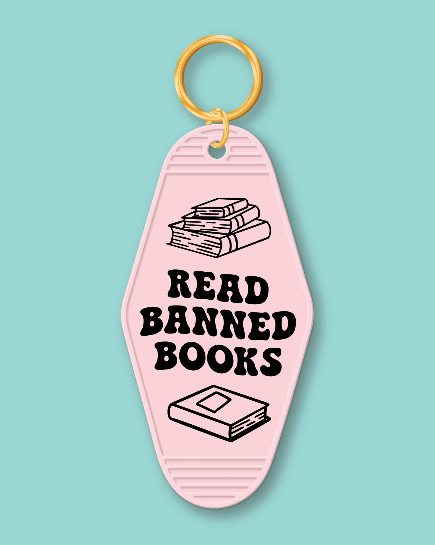 Read Banned Books Keychain, Bookish Keychain, Book Keychain, Bookish Gifts, Gifts for Readers, Motel Keychain, Hotel Keychain, Books, Retro