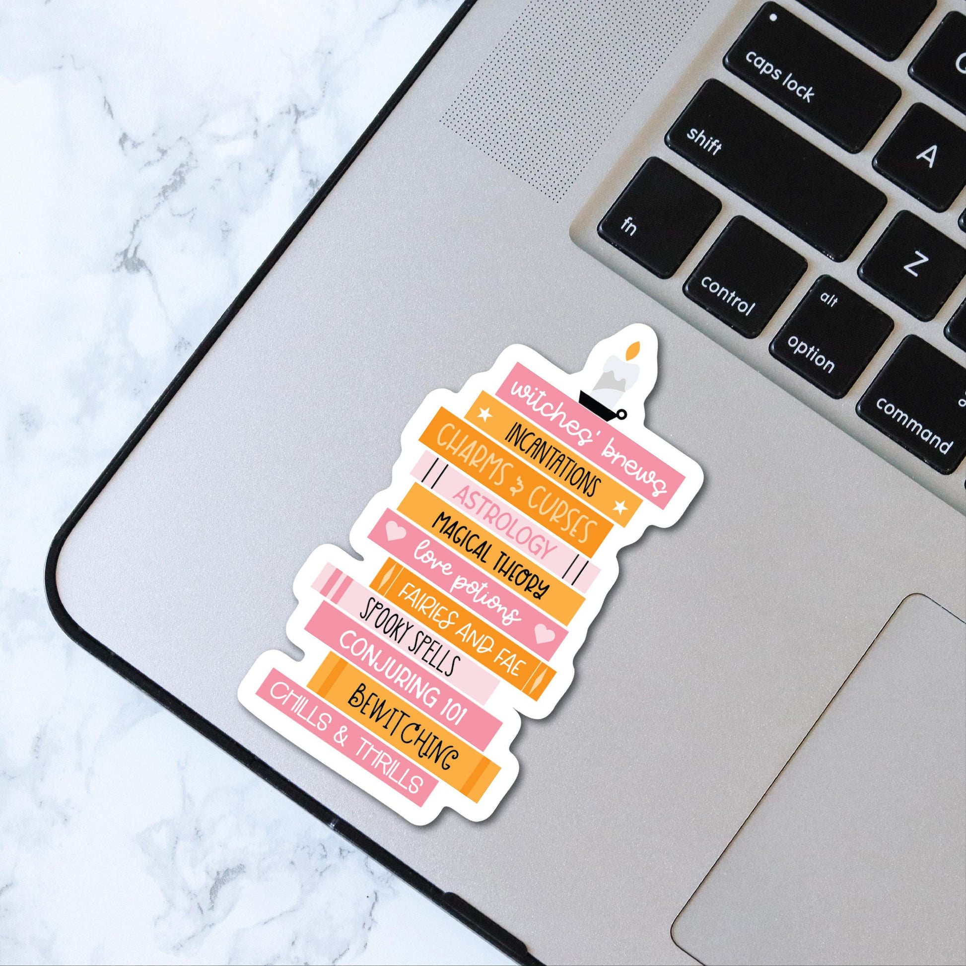 Halloween Book Stack Sticker, Bookish Sticker, Kindle Decal, Gifts for Book Lovers, Laptop Decal, Waterproof, Spooky Season, Spell Books