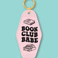 Book Club Babe Keychain, Bookish Keychain, Book Keychain, Bookish Gifts, Gifts for Readers, Motel Keychain, Hotel Keychain, Books, Retro