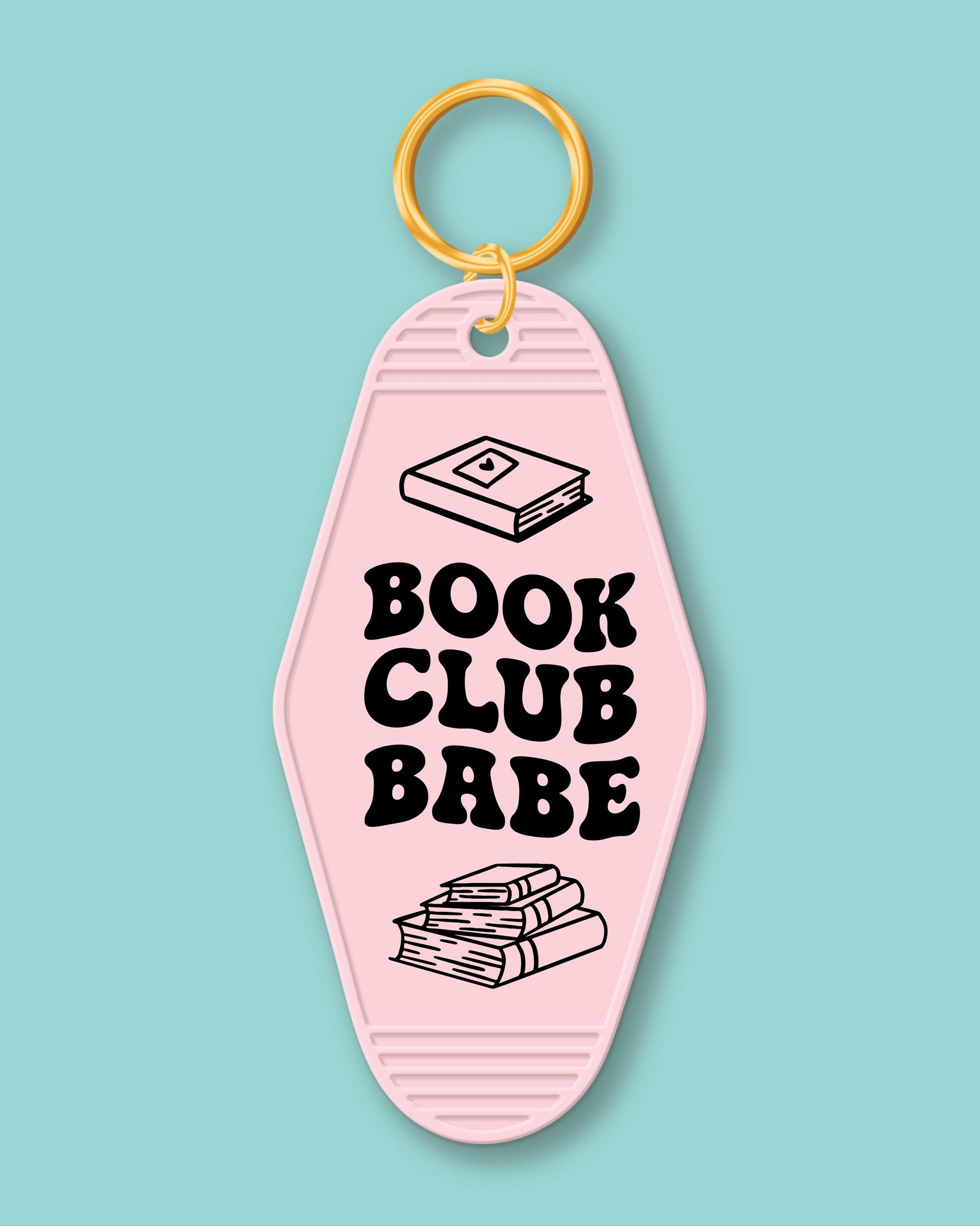 Book Club Babe Keychain, Bookish Keychain, Book Keychain, Bookish Gifts, Gifts for Readers, Motel Keychain, Hotel Keychain, Books, Retro