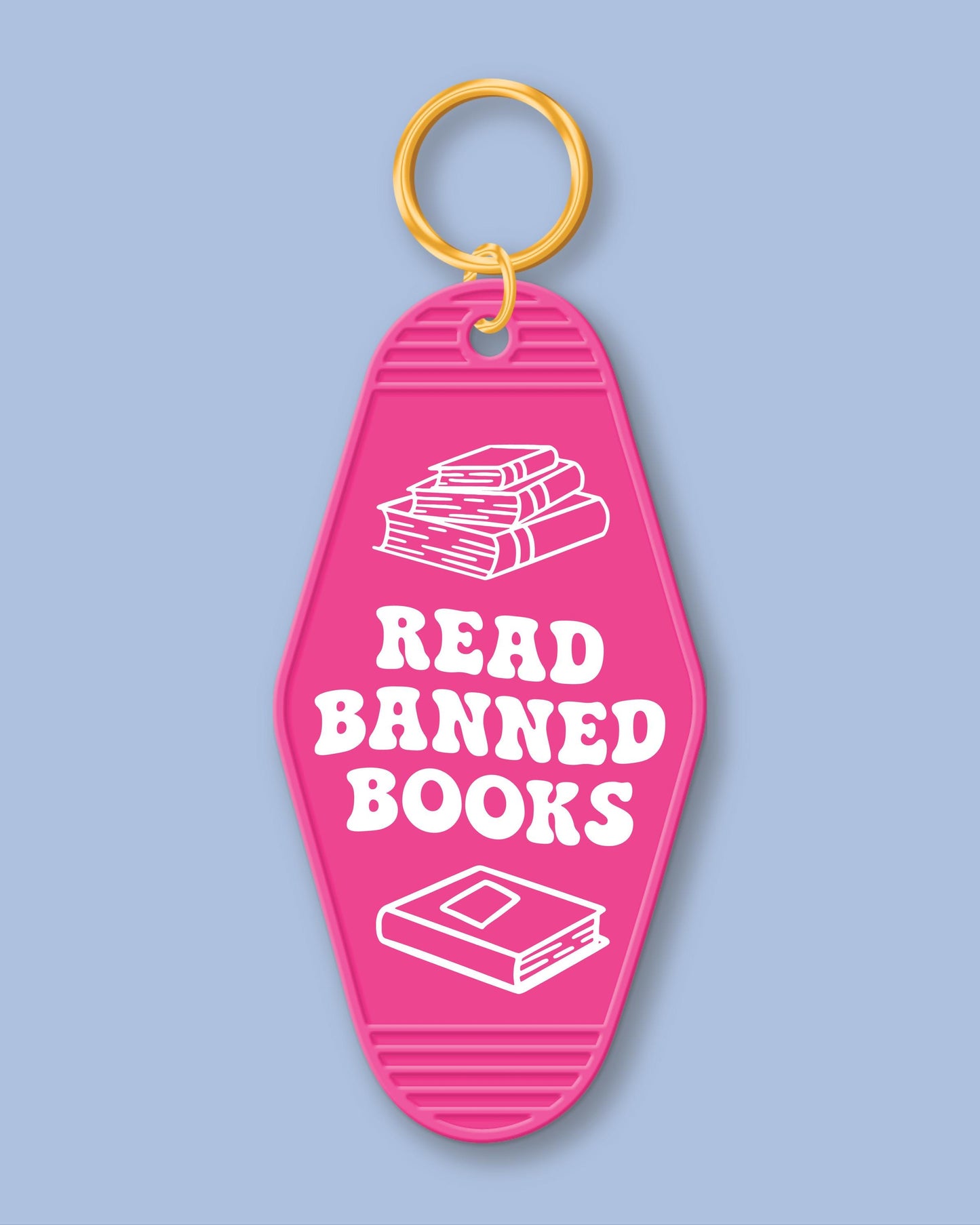 Read Banned Books Keychain, Bookish Keychain, Book Keychain, Bookish Gifts, Gifts for Readers, Motel Keychain, Hotel Keychain, Books, Retro