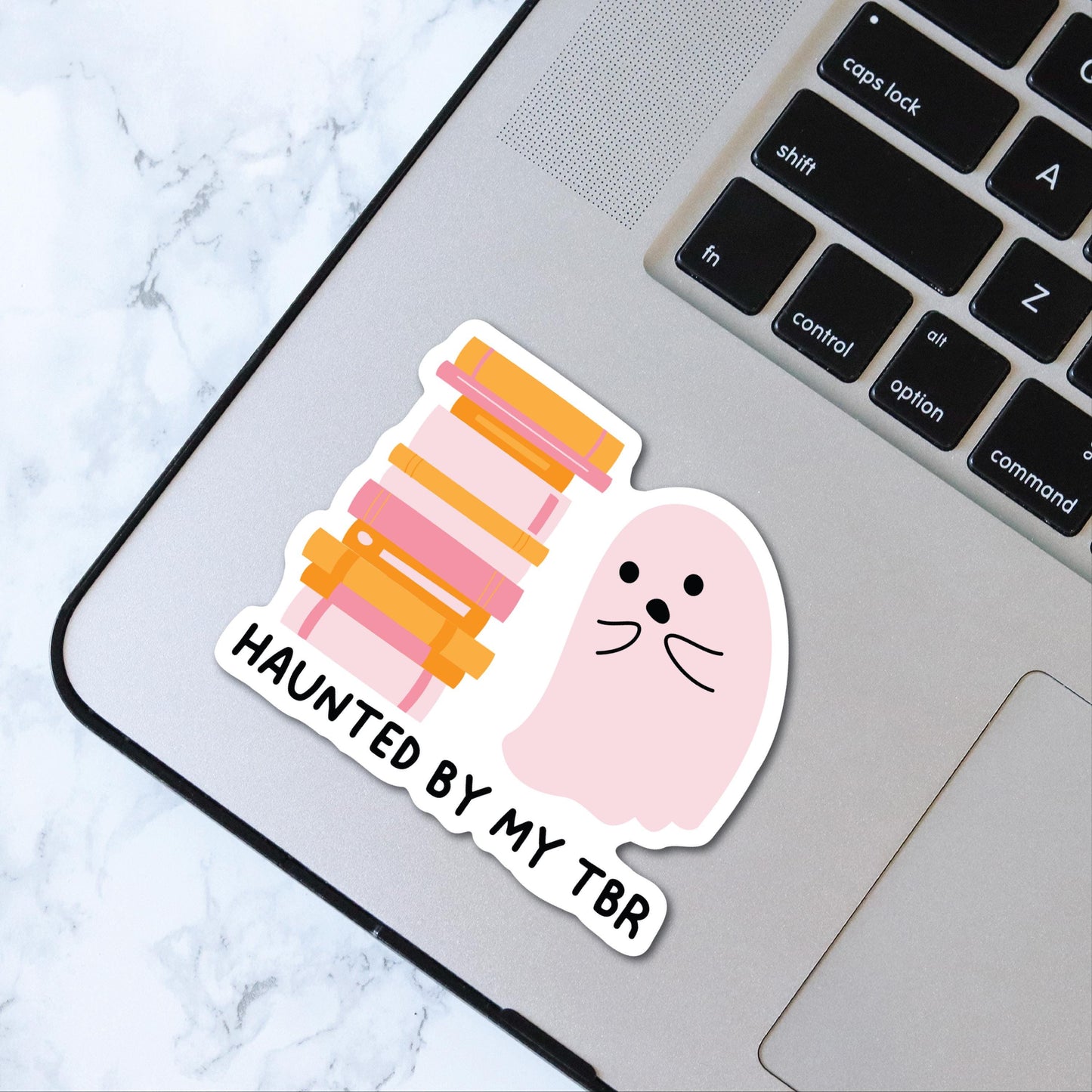 Halloween Haunted by my TBR Sticker, Bookish Sticker, Kindle Decal, Gifts for Book Lovers, Laptop Decal, Waterproof, Spooky Season, Ghost