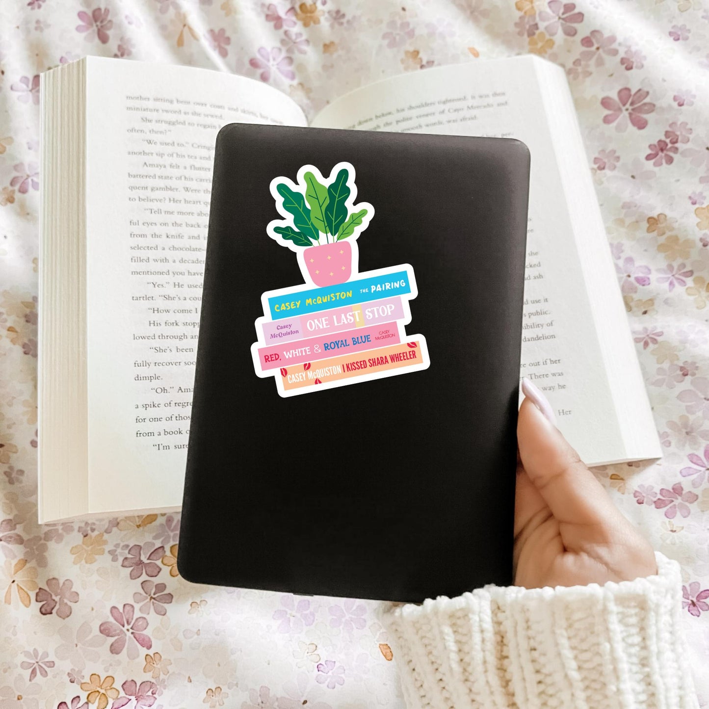 Casey McQuiston Book Stack Sticker, Bookish Sticker, Kindle Decal, Gifts for Book Lovers, Laptop Decal, Waterproof, Romance, Book Club Gifts