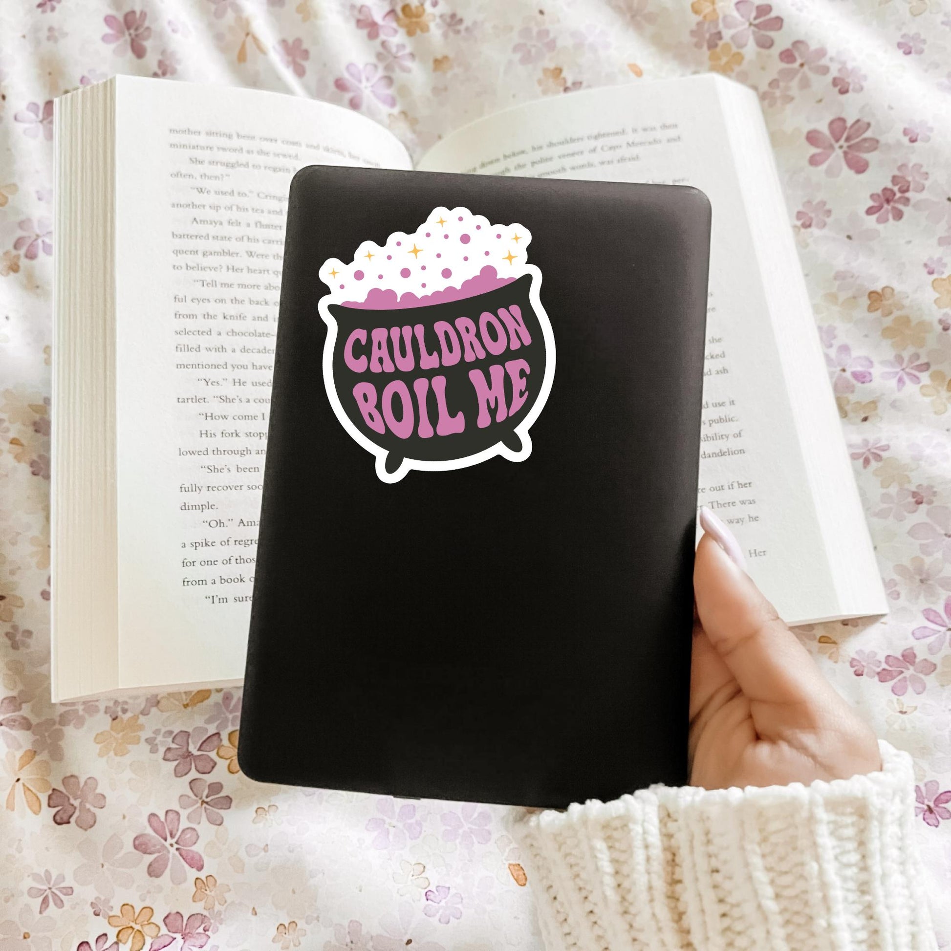 Cauldron Boil Me Sticker, Bookish Sticker, Kindle Decal, Gifts for Book Lovers, Laptop Decal, Waterproof, Spooky Season