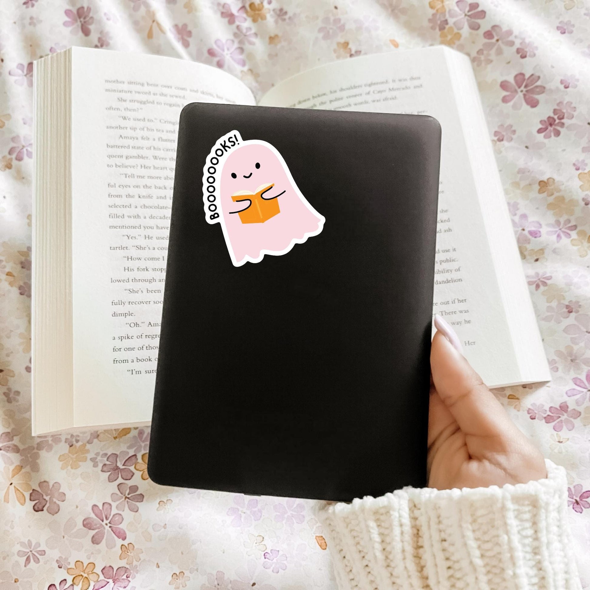 Halloween Books Ghost Sticker