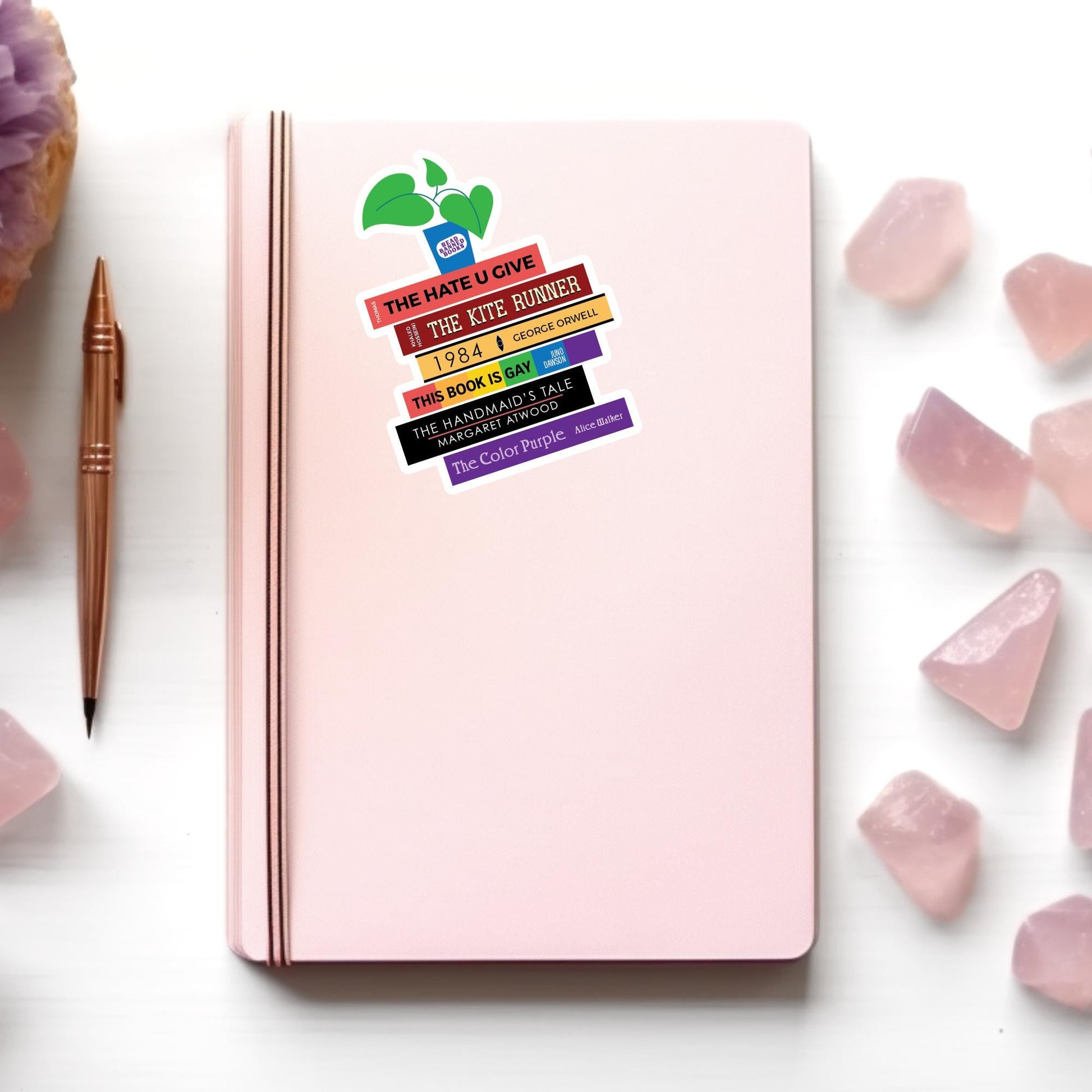 Banned Books Book Stack Sticker