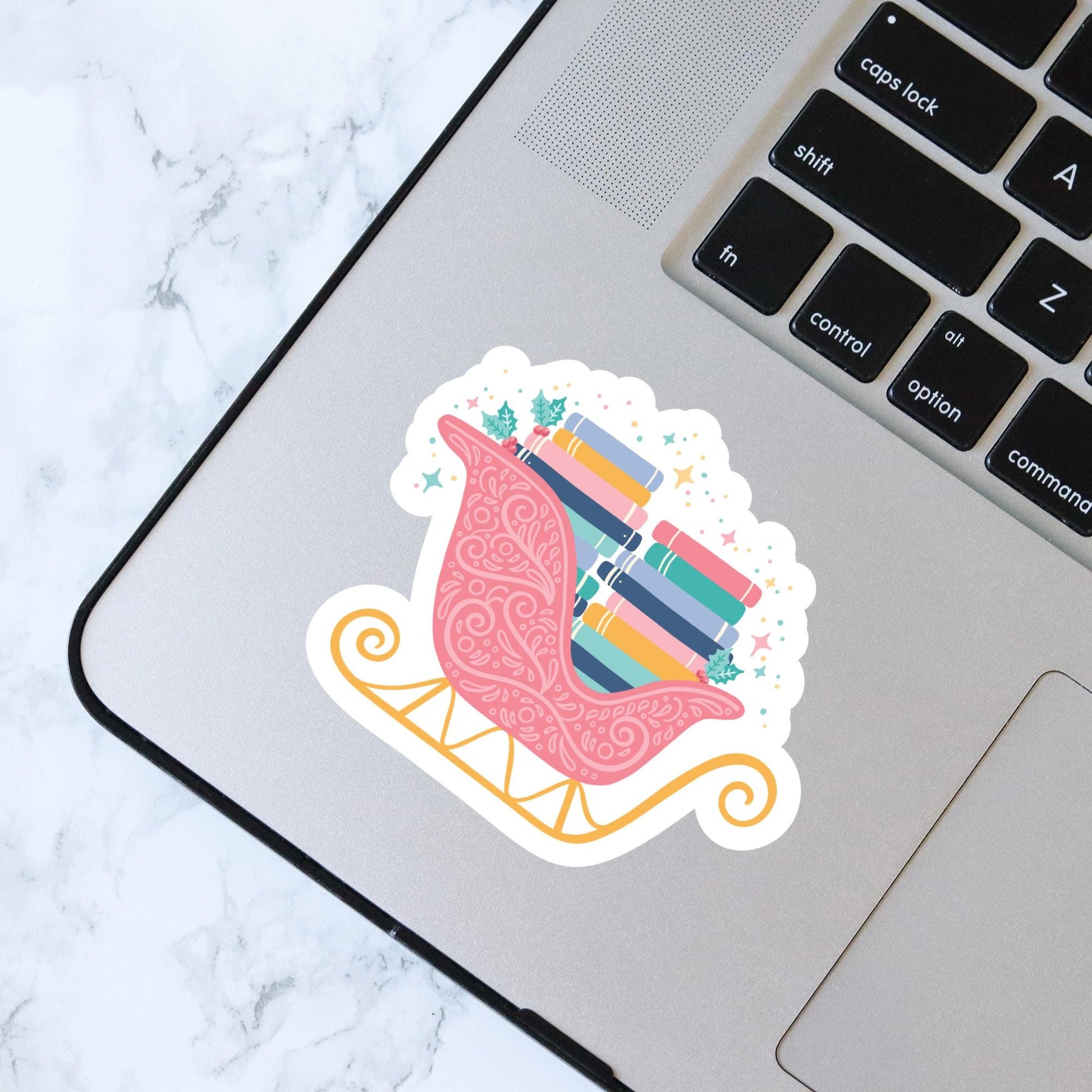 Book Sleigh Sticker