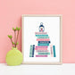Classics Book Stack Digital Art Print, Bookish Prints, Gifts for Readers, Printable Decor, Wall Art