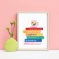 LGBTQ Books Digital Art Print, Bookish Prints, Gifts for Readers, Book Lover Gift, Printable Art, Book Stack, Queer Print, Pride Art