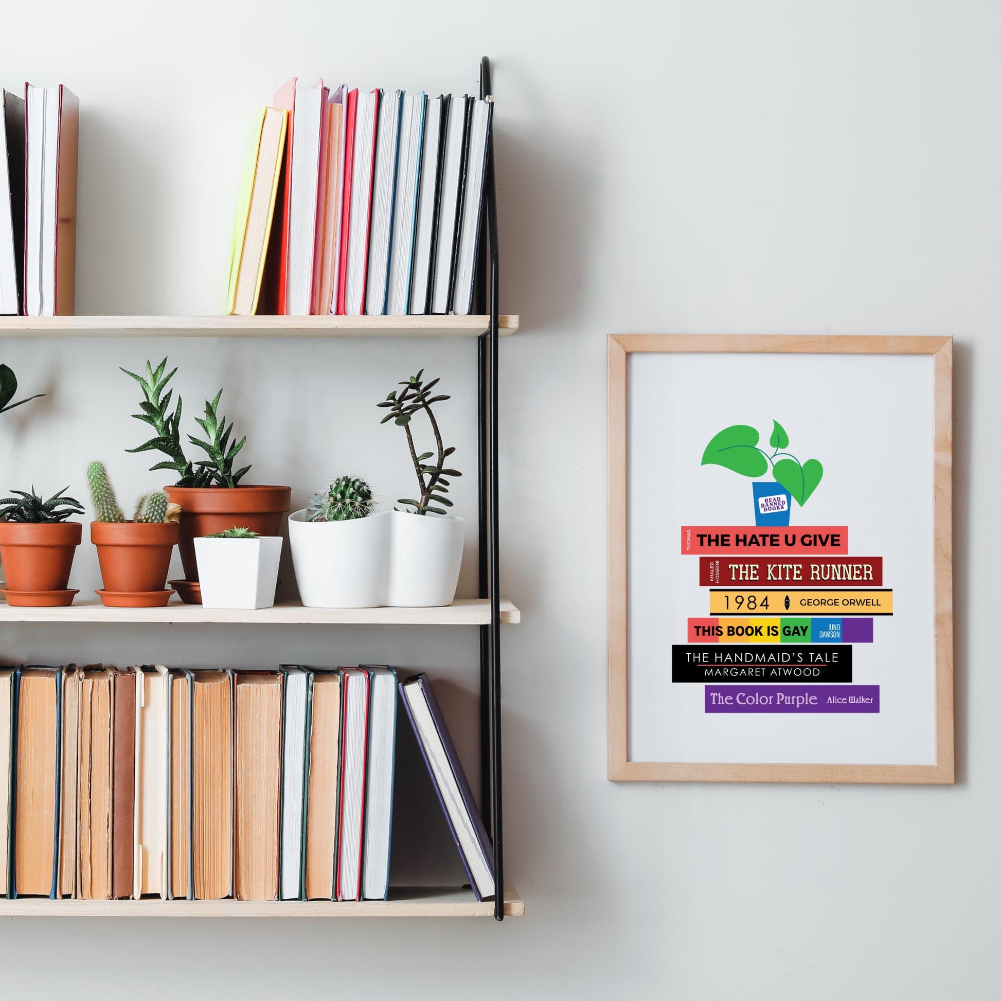 Banned Books Digital Art Print, Bookish Printables, Gifts for Readers, Book Lover Gift, Classroom Art