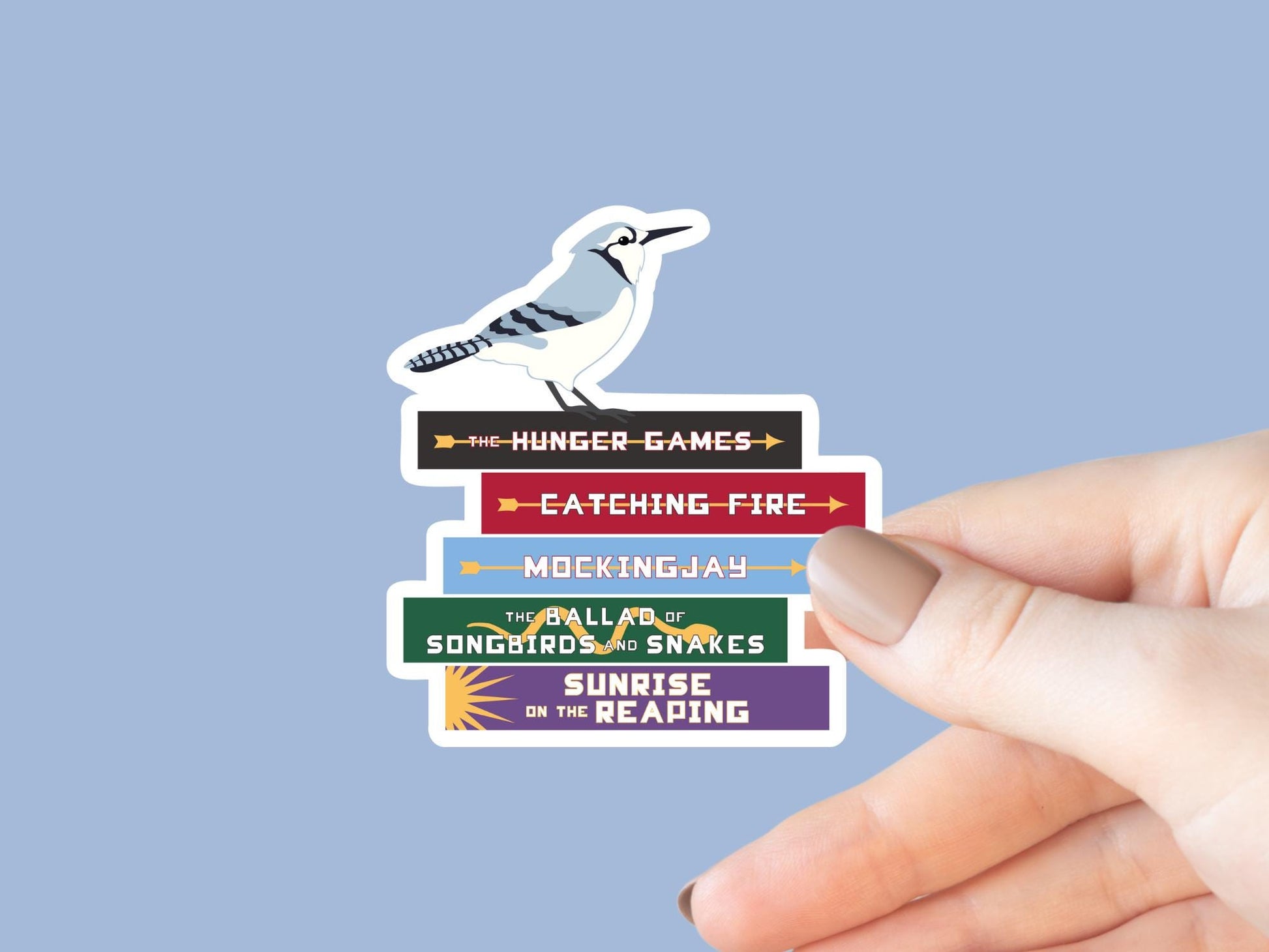 Hunger Games Book Stack Sticker, Bookish Sticker, Kindle Decal, Gifts for Book Lovers, Laptop Decal, Waterproof, Dystopian, Katniss Everdeen