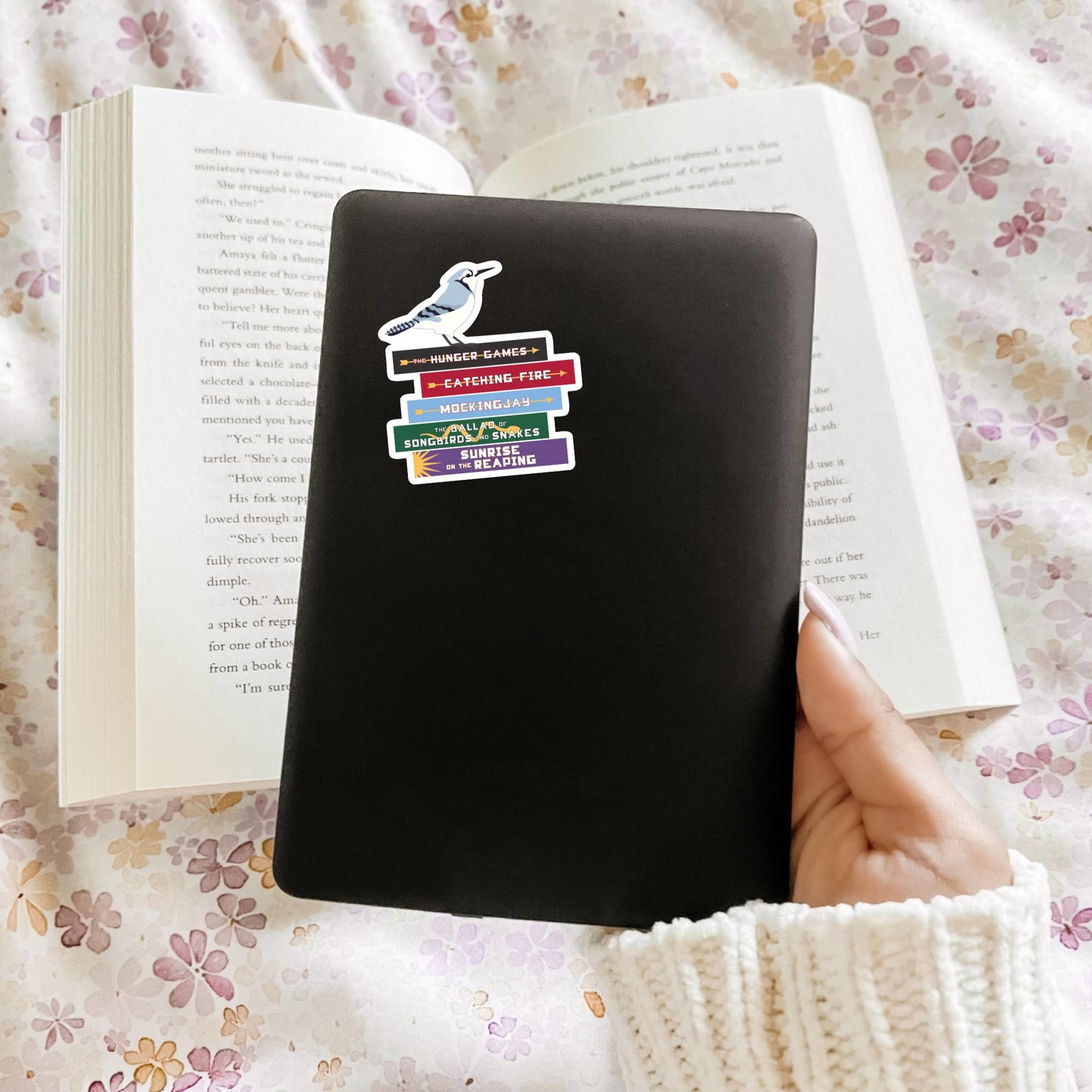 Hunger Games Book Stack Sticker, Bookish Sticker, Kindle Decal, Gifts for Book Lovers, Laptop Decal, Waterproof, Dystopian, Katniss Everdeen