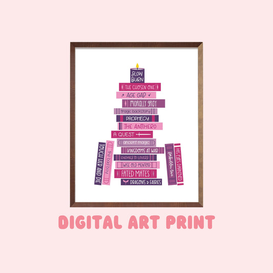 Romantasy Tropes Digital Art Print, Bookish Prints, Gifts for Readers, Book Lover Gift, Romance Books, Printable Art, Wall Art