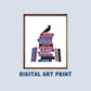 Horror Tropes Book Stack Digital Art Print, Printable Decor, Bookish Prints, Gifts for Readers